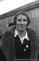 E.D. Grauberger, a milkmaid from the “Bolshevik” collective farm in Lisanderhohe Kanton who had received a medal [for her work], and who attended the meeting of the livestock industry leaders, 1936.