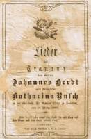 Lieder zur Trauung des Herrn Johannes Herdt mit Fräulein Katharina Rusch in der Ev.-Lutherischen St. Marienkirche zu Saratow am 18. März 1907.
