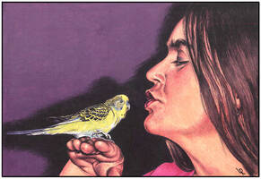 Кеша – портрет с попугаем.