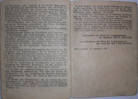 Трудовая книжка, выданная Баумунг Давиду Кондратьевичу 2 января 1939 г.